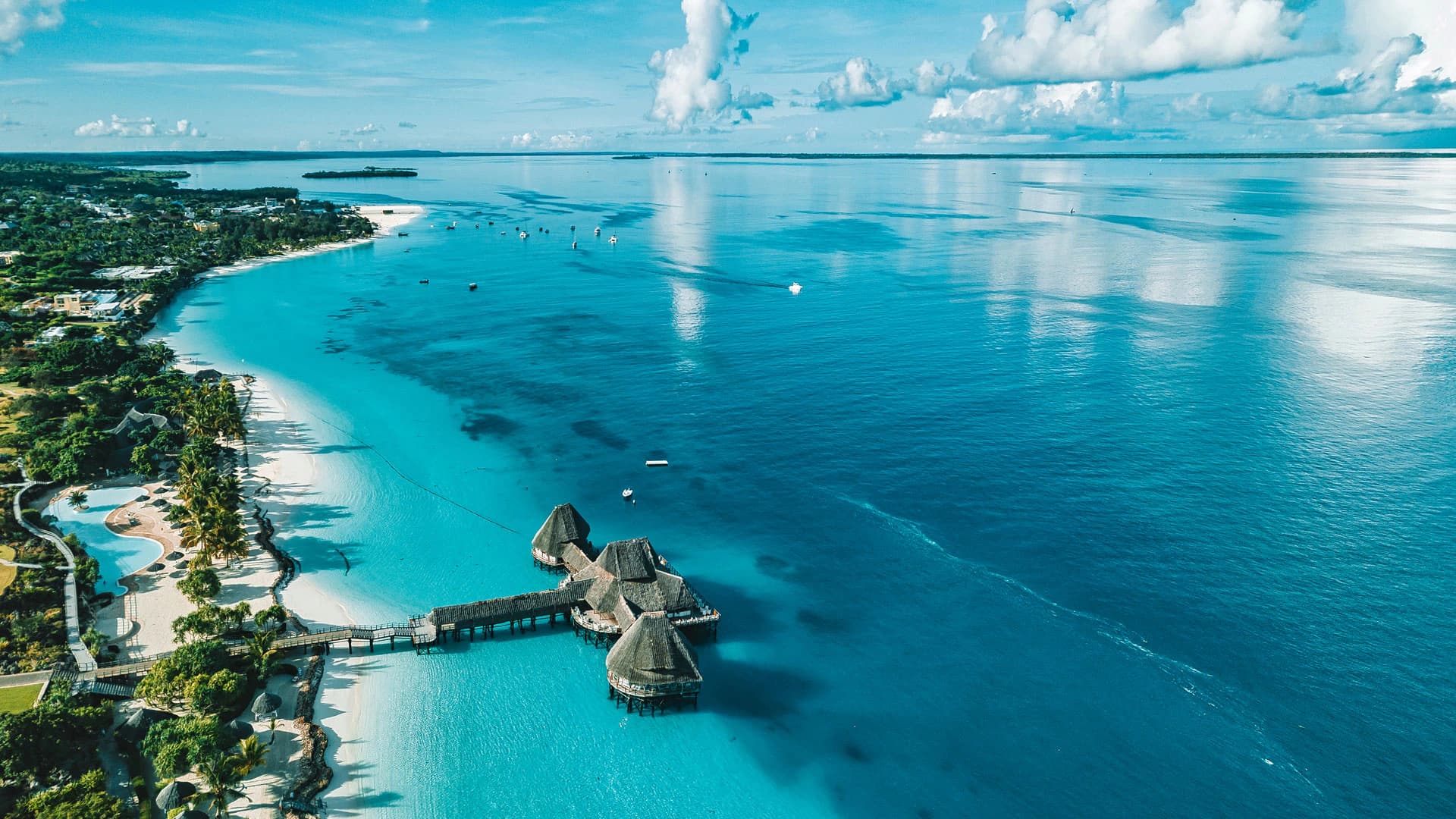 Aerial view of the Zanzibar coast